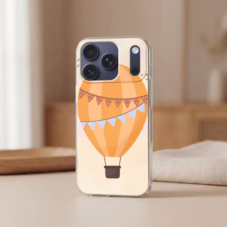 Telefoonhoesje - Luchtballon - Slingers - Avontuur - Illustratie - Oranje — 3
