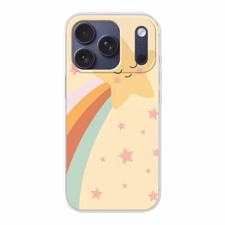 Telefoonhoesje - Ster - Regenboog - Nacht - Illustratie - Pastel — 1