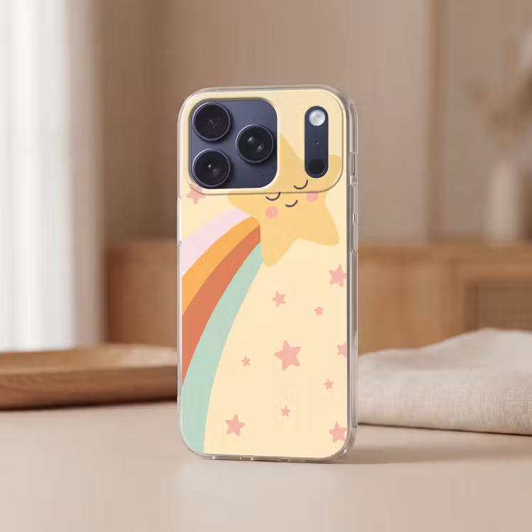 Telefoonhoesje - Ster - Regenboog - Nacht - Illustratie - Pastel — 3