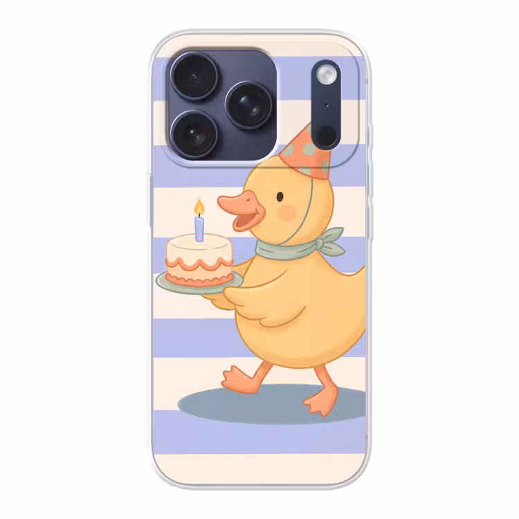 Telefoonhoesje - Vogel - Feest - Taart - Kinder - Illustratie — 1