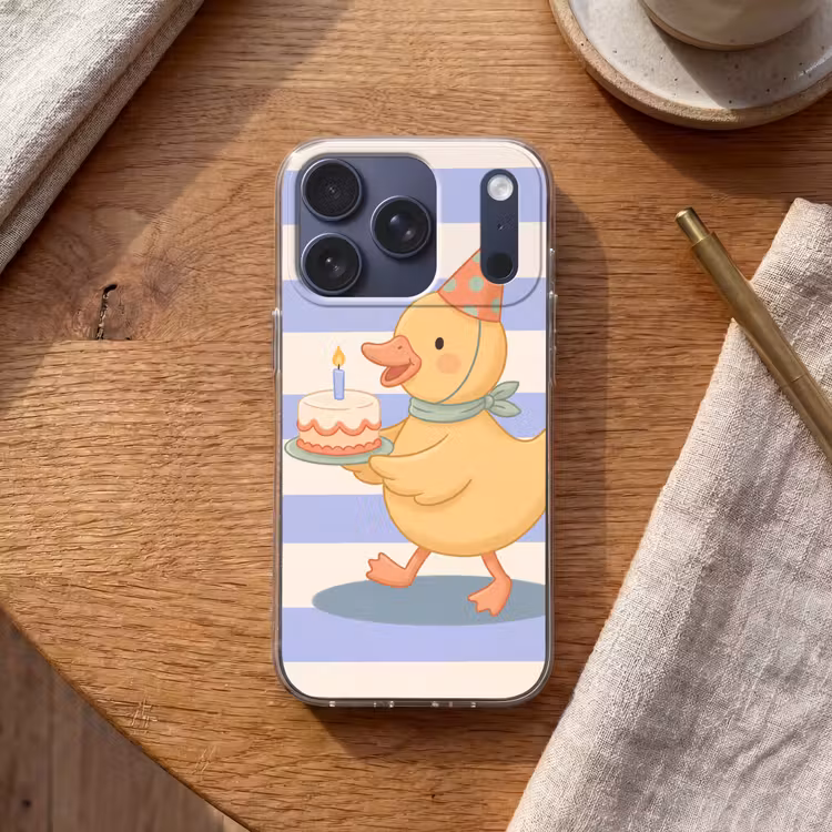 Telefoonhoesje - Vogel - Feest - Taart - Kinder - Illustratie — 2
