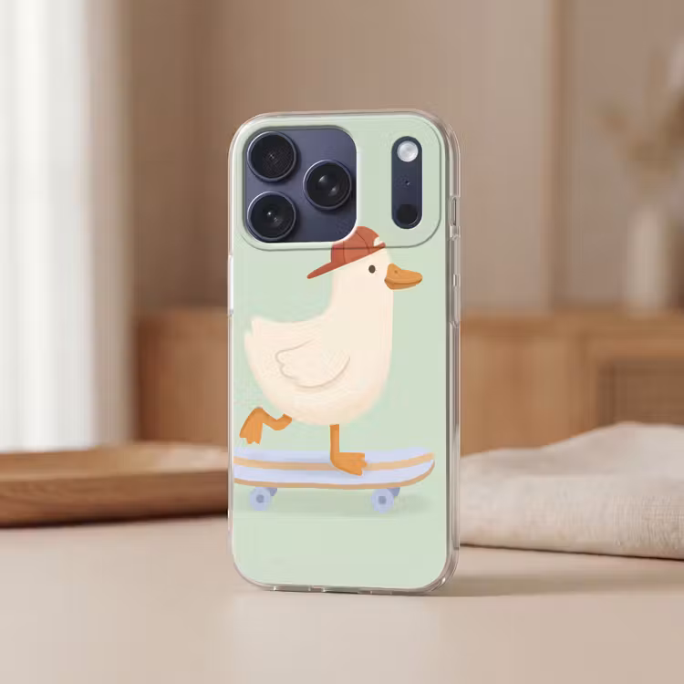 Telefoonhoesje - Vogel - Skateboard - Dieren - Cartoon - Speels — 3