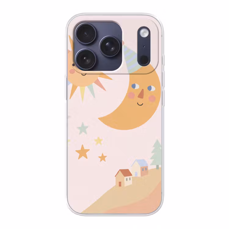 Telefoonhoesje - Zon - Maan - Sterren - Kinderkamer - Pastel — 1