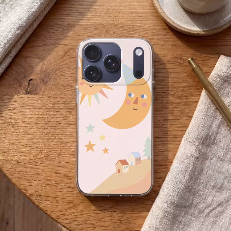 Telefoonhoesje - Zon - Maan - Sterren - Kinderkamer - Pastel — 2