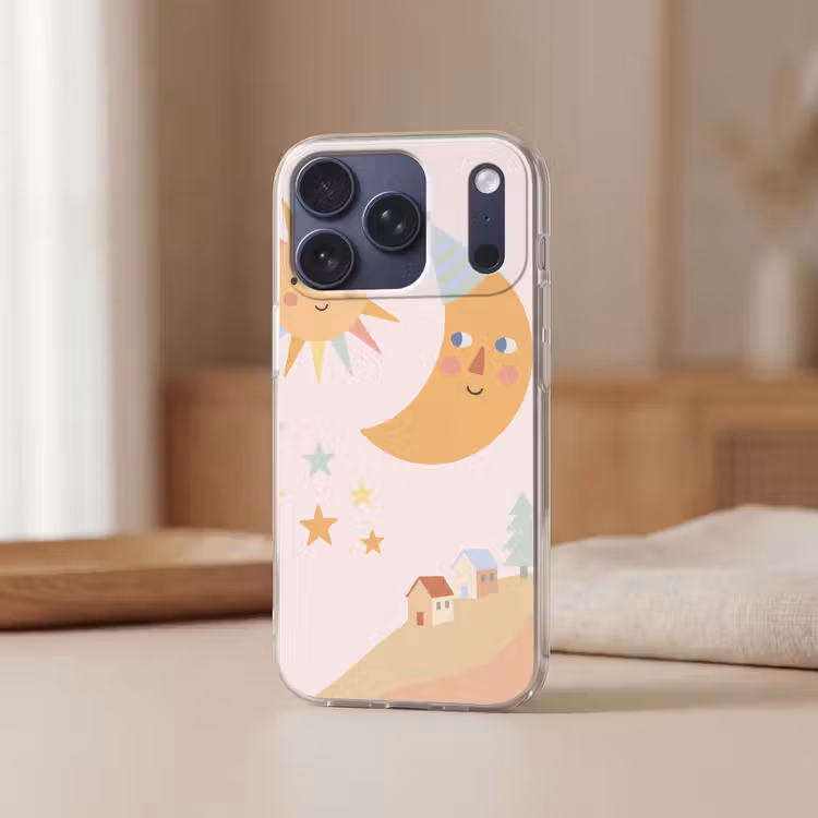 Telefoonhoesje - Zon - Maan - Sterren - Kinderkamer - Pastel — 3