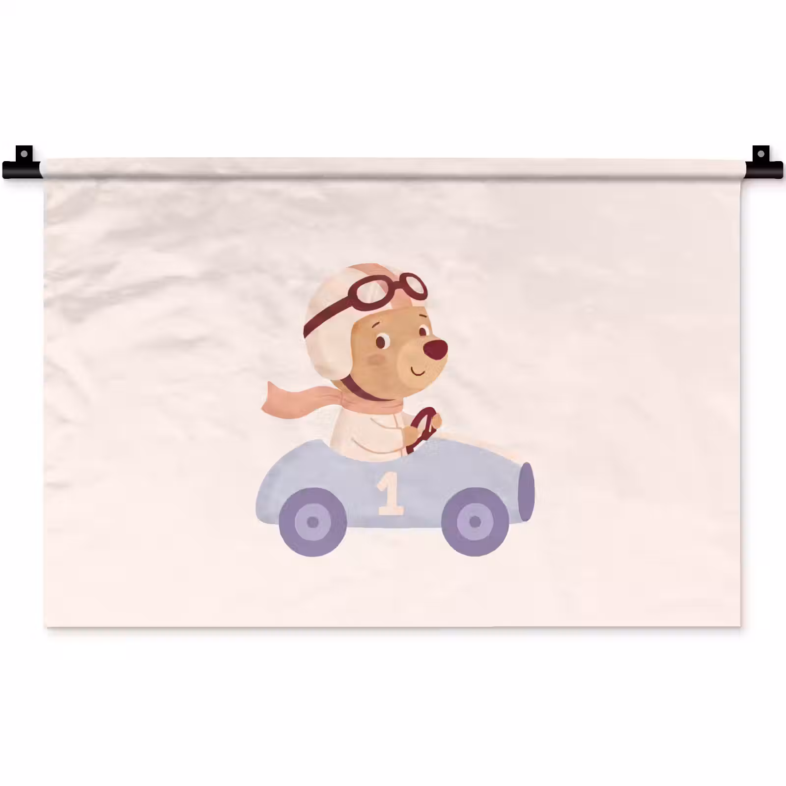 Wandkleed - Beer - Auto - Kinderkamer - Cartoon - Speels — 1