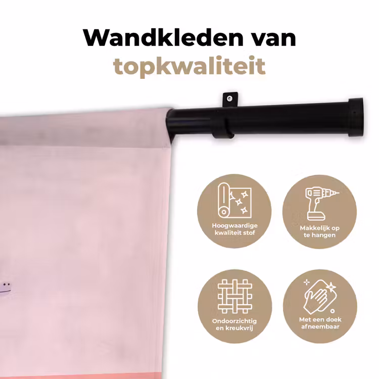 Wandkleed - Dieren - Skaten - Illustratie - Speels - Roze — 3