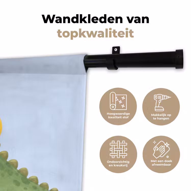 Wandkleed - Dinosaurus - Ballon - Kinderkamer - Illustratie - Groen — 3