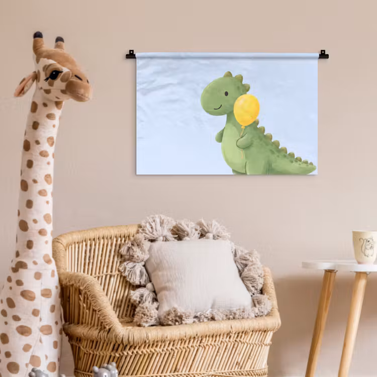 Wandkleed - Dinosaurus - Ballon - Kinderkamer - Illustratie - Groen — 5