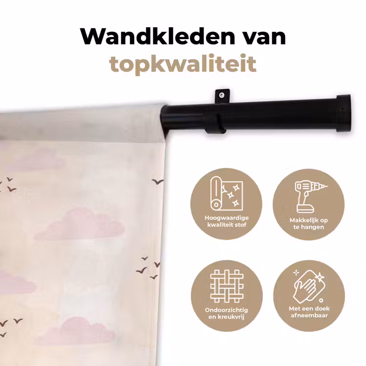 Wandkleed - Luchtballon - Slingers - Avontuur - Illustratie - Oranje — 3