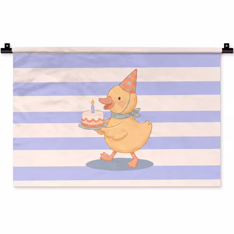 Wandkleed - Vogel - Feest - Taart - Kinder - Illustratie — 1