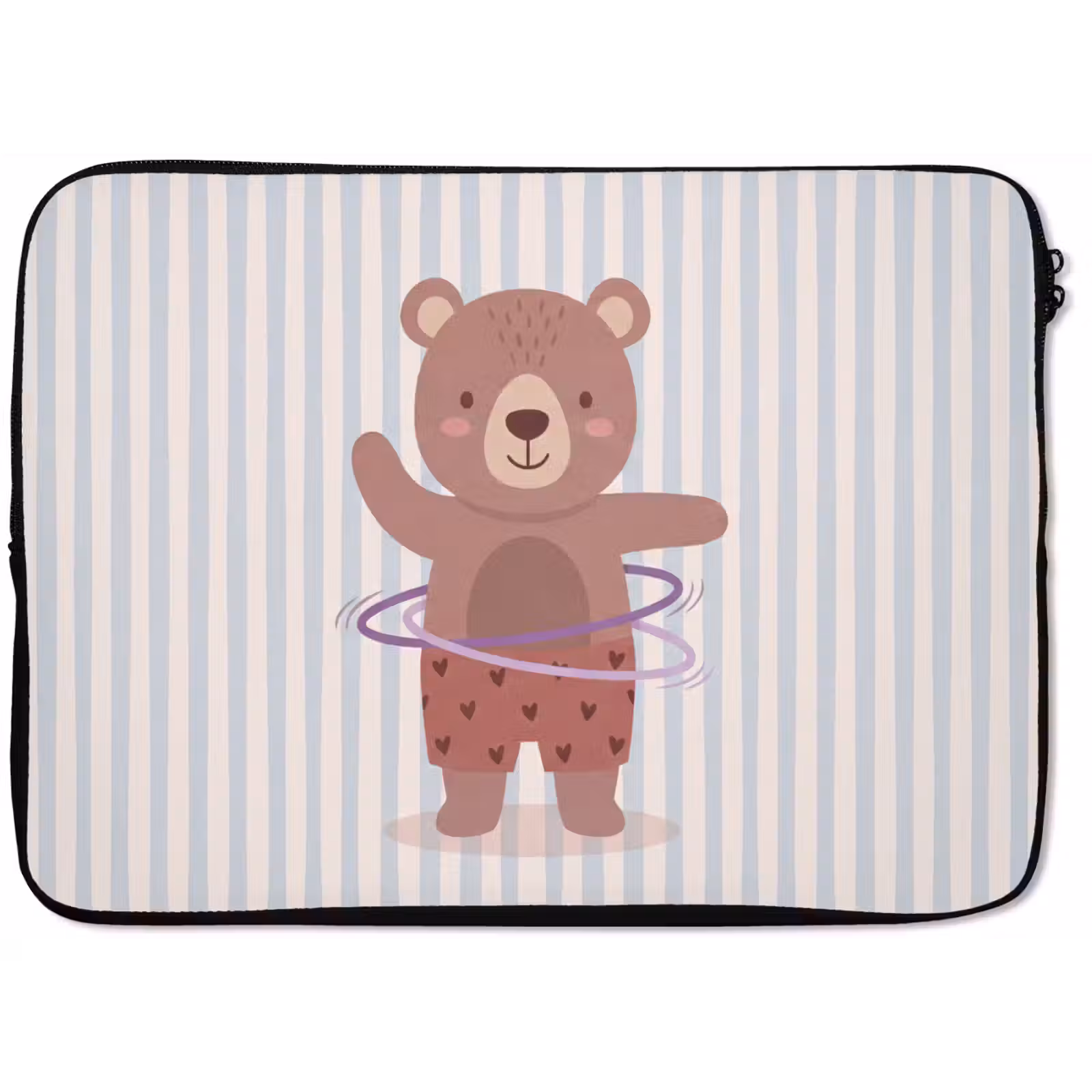 Laptophoes Beer - Hoepel - Kinderkamer - Illustratie - Bruin — 1