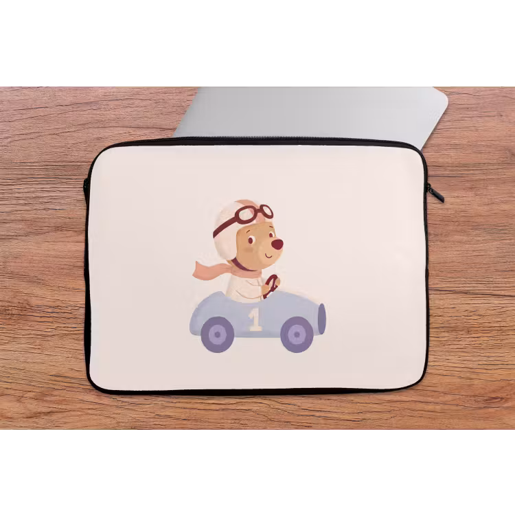 Laptophoes Beer - Auto - Kinderkamer - Cartoon - Speels — 2