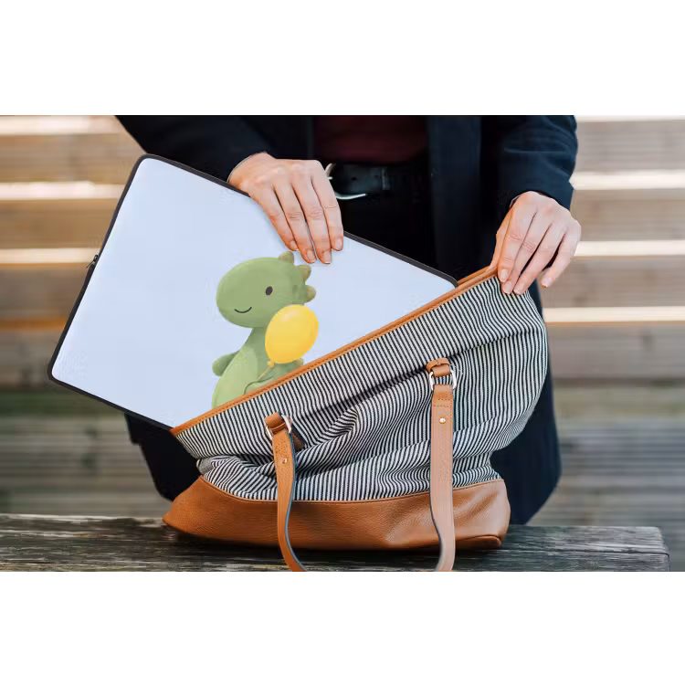Laptophoes Dinosaurus - Ballon - Kinderkamer - Illustratie - Groen — 4