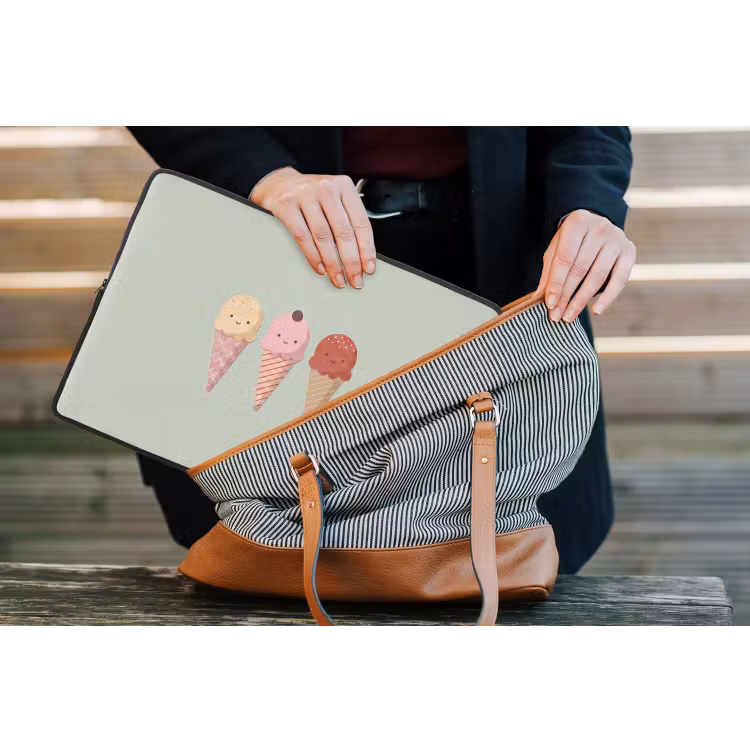 Laptophoes IJs - Hoorntjes - Eten - Illustratie - Vrolijk — 4