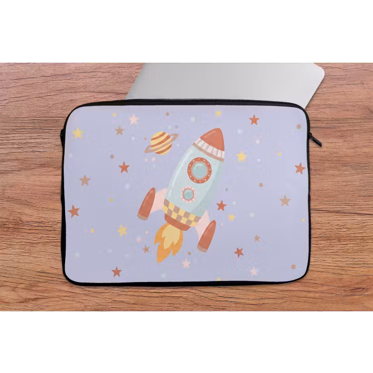 Laptophoes Raket - Ruimte - Planeet - Illustratie — 2