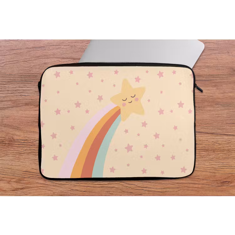 Laptophoes Ster - Regenboog - Nacht - Illustratie - Pastel — 2