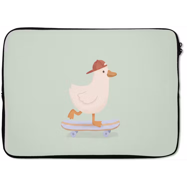 Laptophoes Vogel - Skateboard - Dieren - Cartoon - Speels — 1