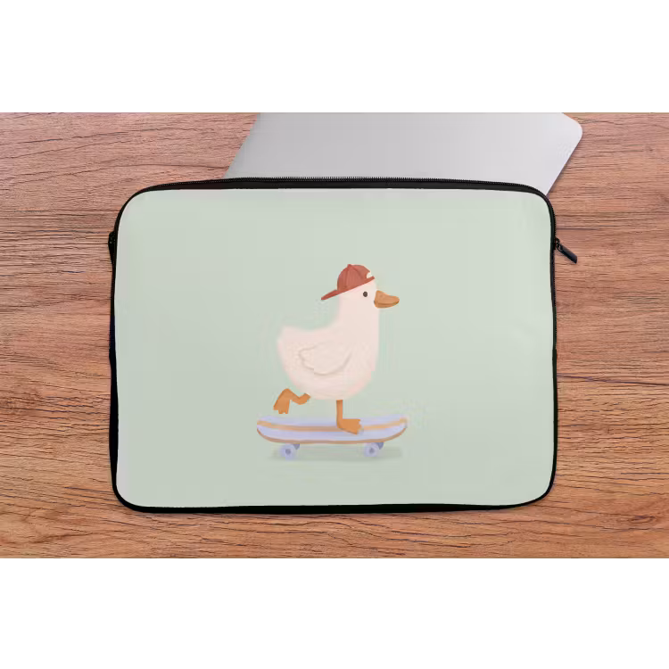 Laptophoes Vogel - Skateboard - Dieren - Cartoon - Speels — 2