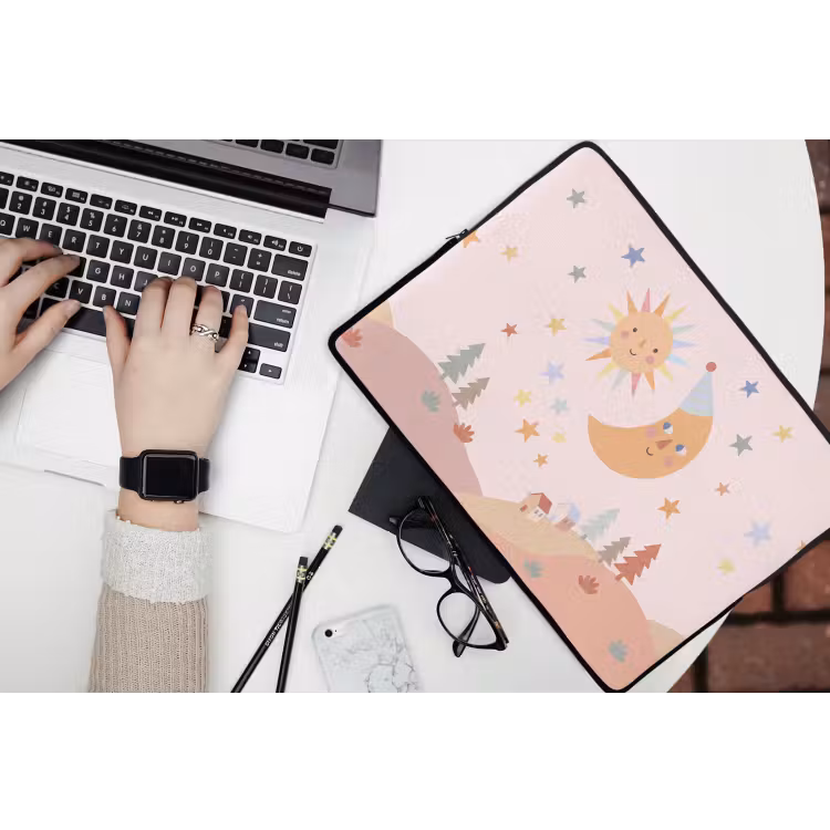 Laptophoes Zon - Maan - Sterren - Kinderkamer - Pastel — 3