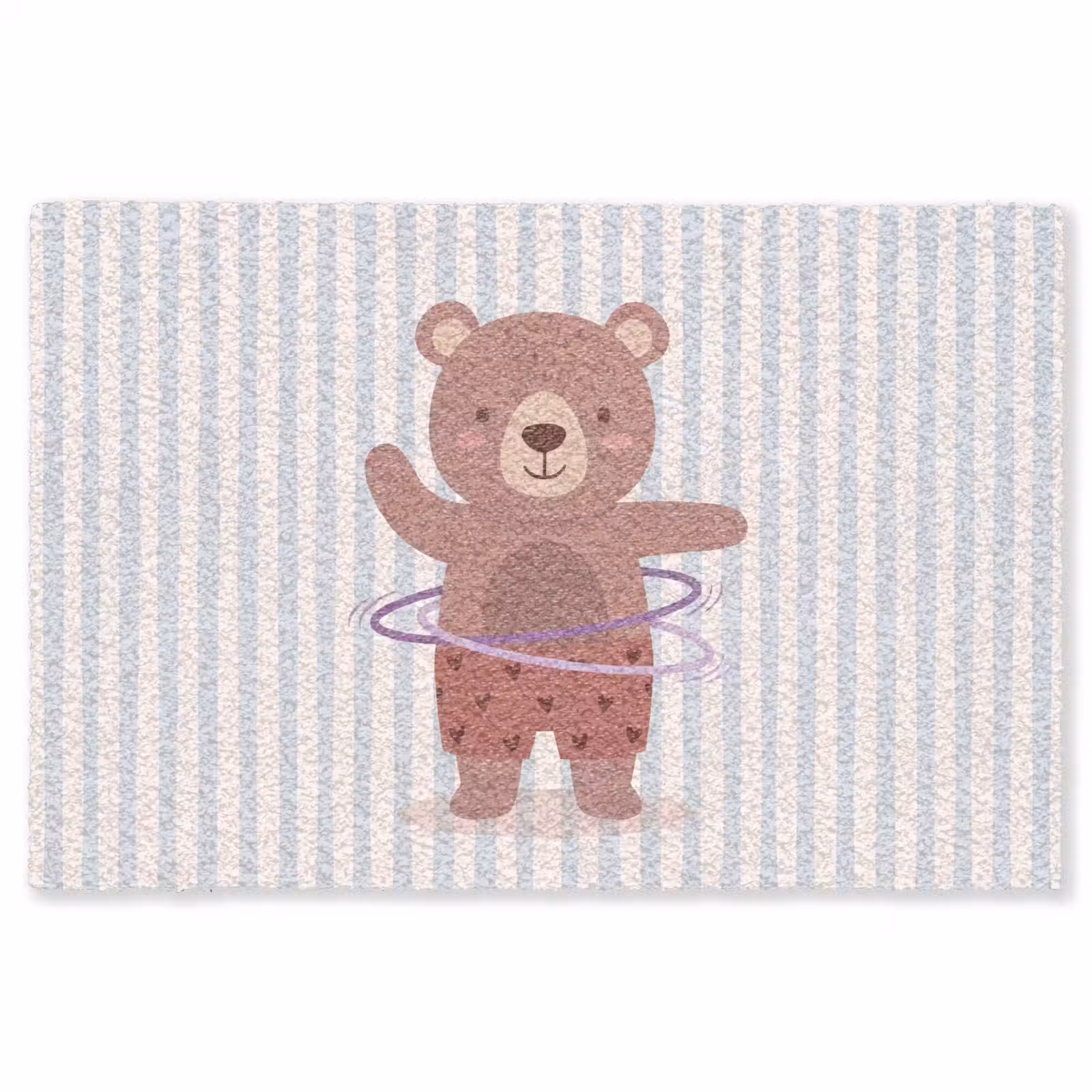 Vloerkleed - Beer - Hoepel - Kinderkamer - Illustratie - Bruin — 1