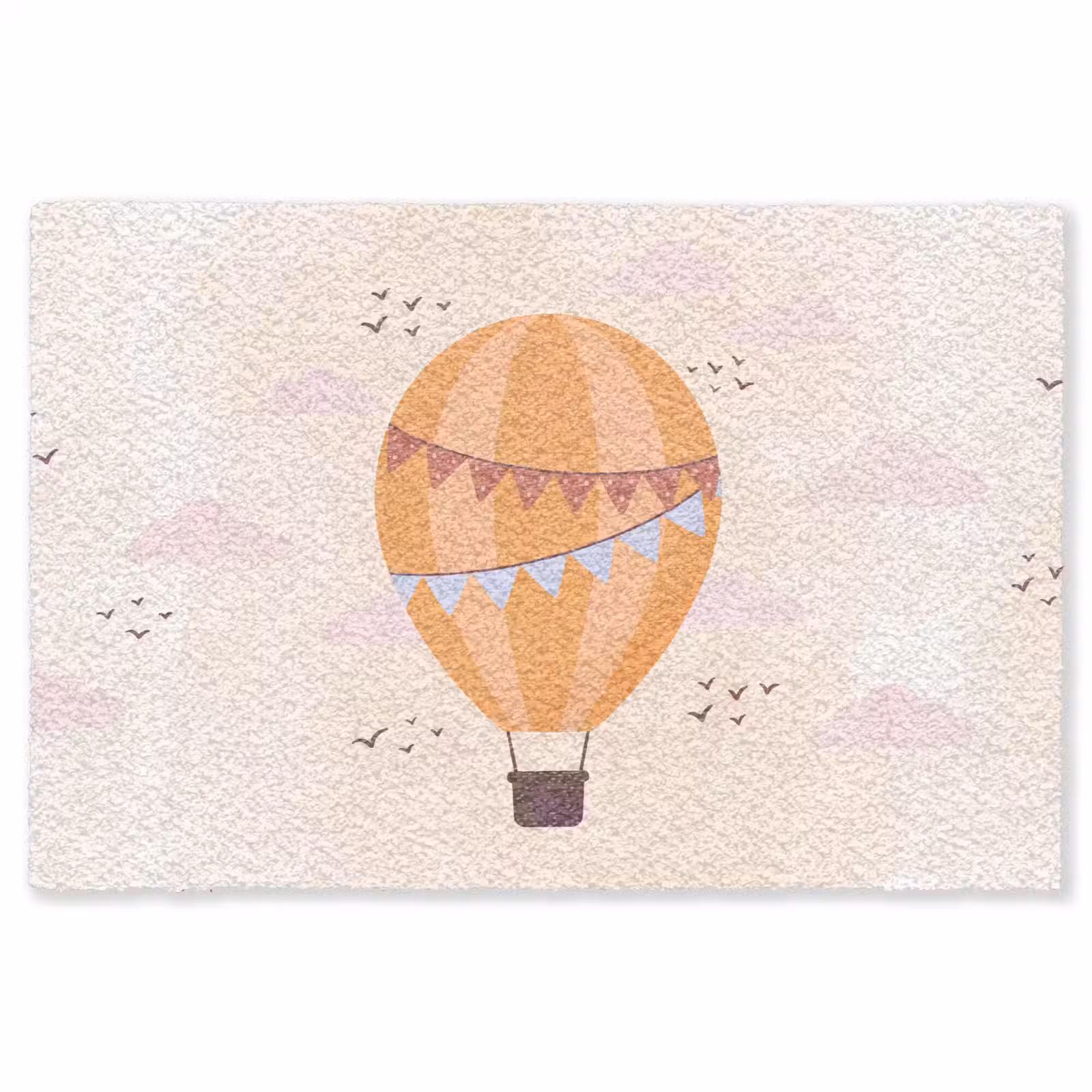 Vloerkleed - Luchtballon - Slingers - Avontuur - Illustratie - Oranje — 1