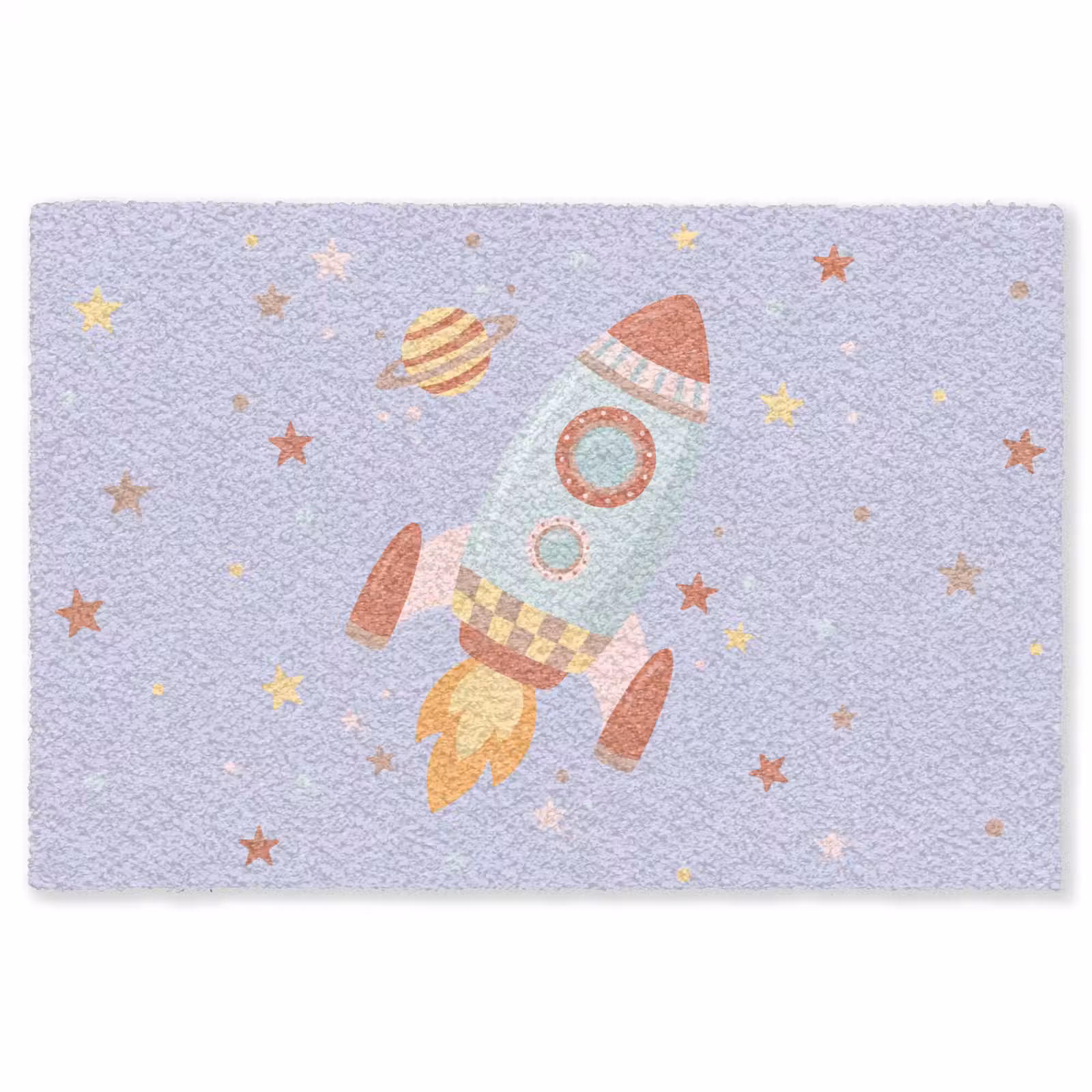Vloerkleed - Raket - Ruimte - Planeet - Illustratie — 1