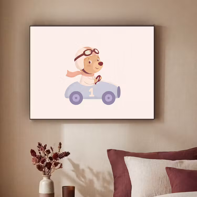 Art frame - Beer - Auto - Kinderkamer - Cartoon - Speels — 3
