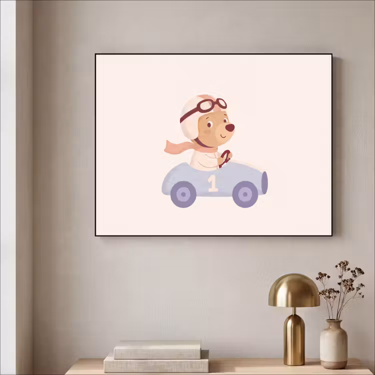 Art frame - Beer - Auto - Kinderkamer - Cartoon - Speels — 5