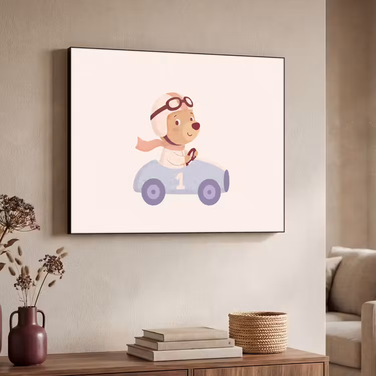 Art frame - Beer - Auto - Kinderkamer - Cartoon - Speels — 7