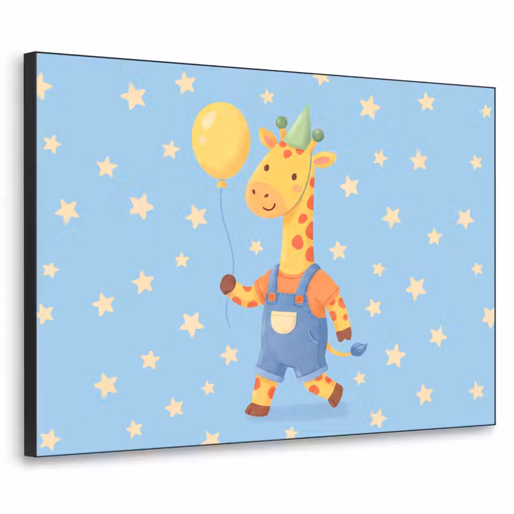 Art frame - Dieren - Giraffe - Ballon - Feest - Kinderkamer — 1