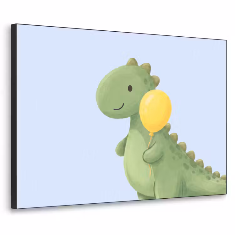 Art frame - Dinosaurus - Ballon - Kinderkamer - Illustratie - Groen — 1