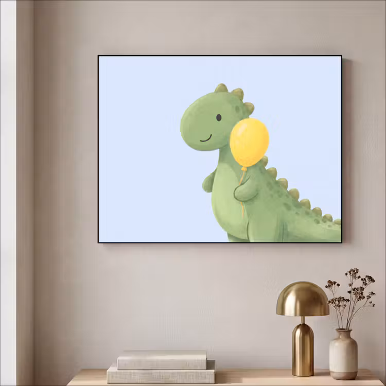 Art frame - Dinosaurus - Ballon - Kinderkamer - Illustratie - Groen — 5