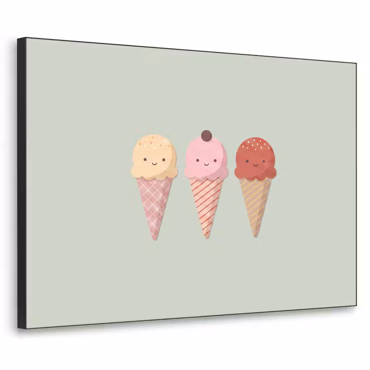 Art frame - IJs - Hoorntjes - Eten - Illustratie - Vrolijk — 1