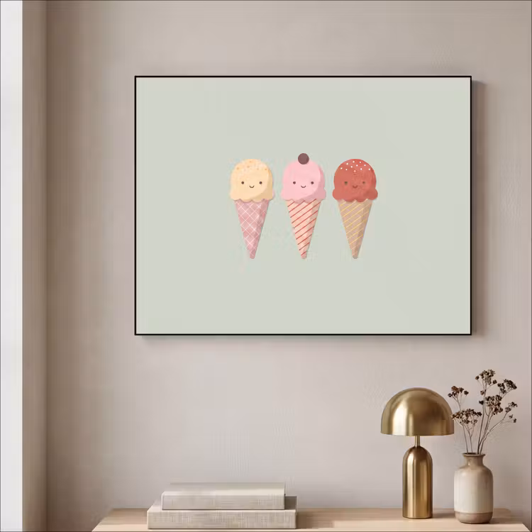 Art frame - IJs - Hoorntjes - Eten - Illustratie - Vrolijk — 5