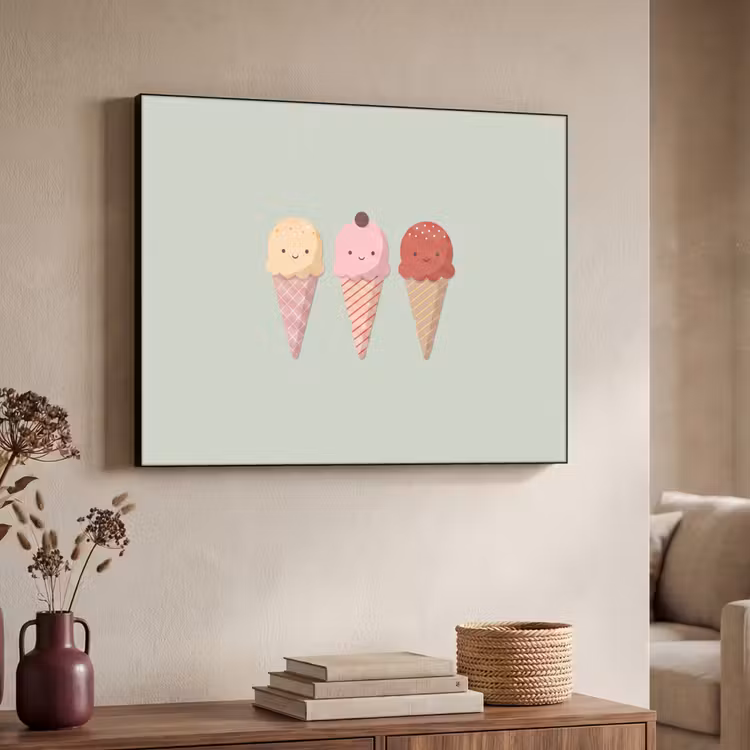 Art frame - IJs - Hoorntjes - Eten - Illustratie - Vrolijk — 7