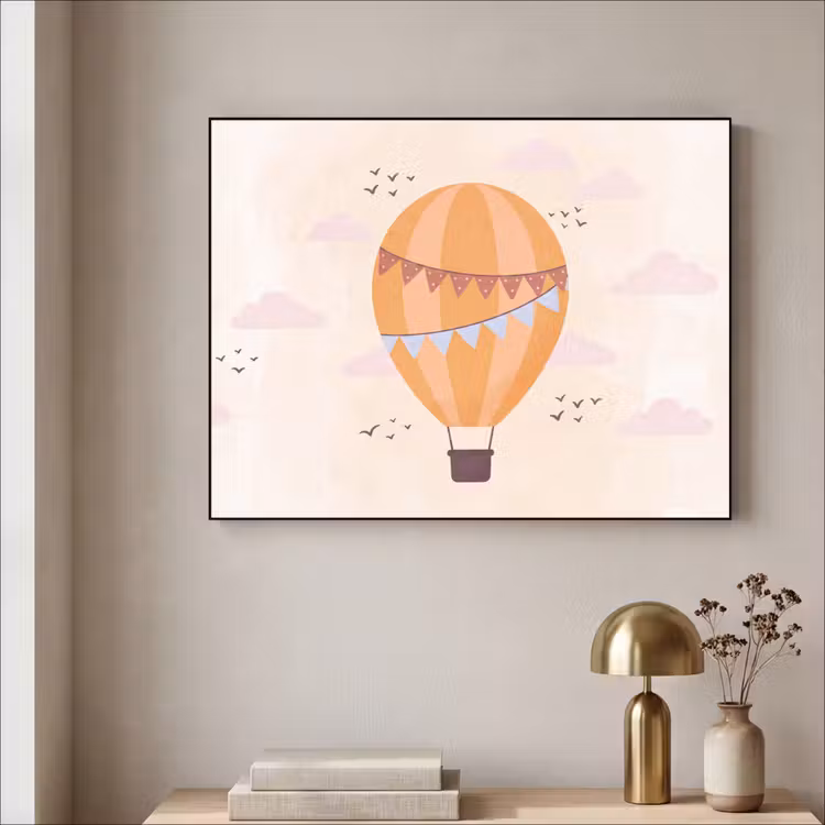 Art frame - Luchtballon - Slingers - Avontuur - Illustratie - Oranje — 5