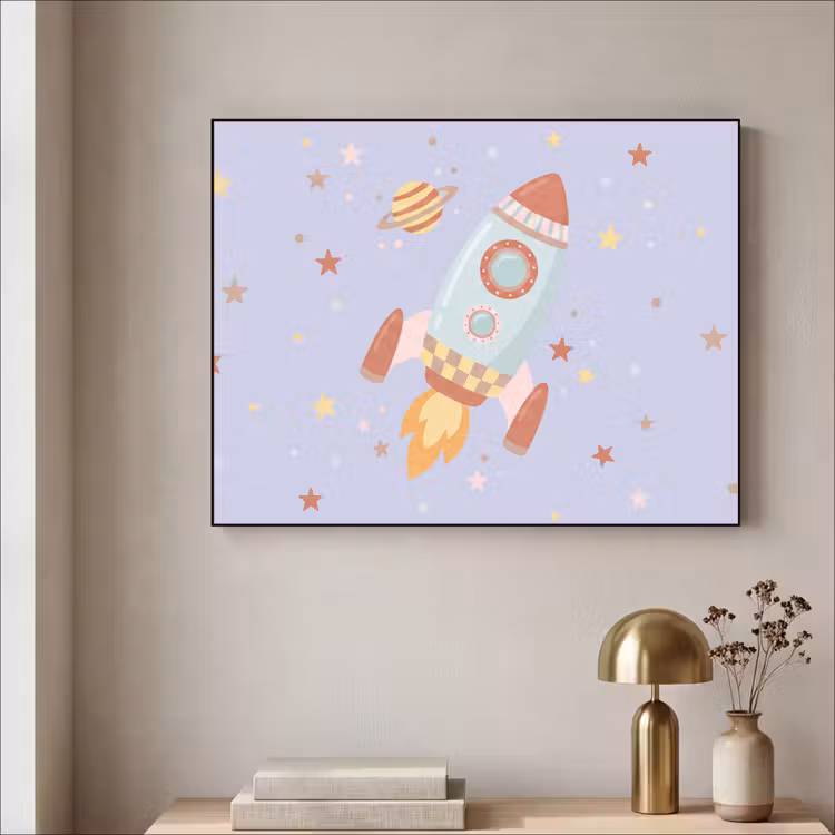 Art frame - Raket - Ruimte - Planeet - Illustratie — 5