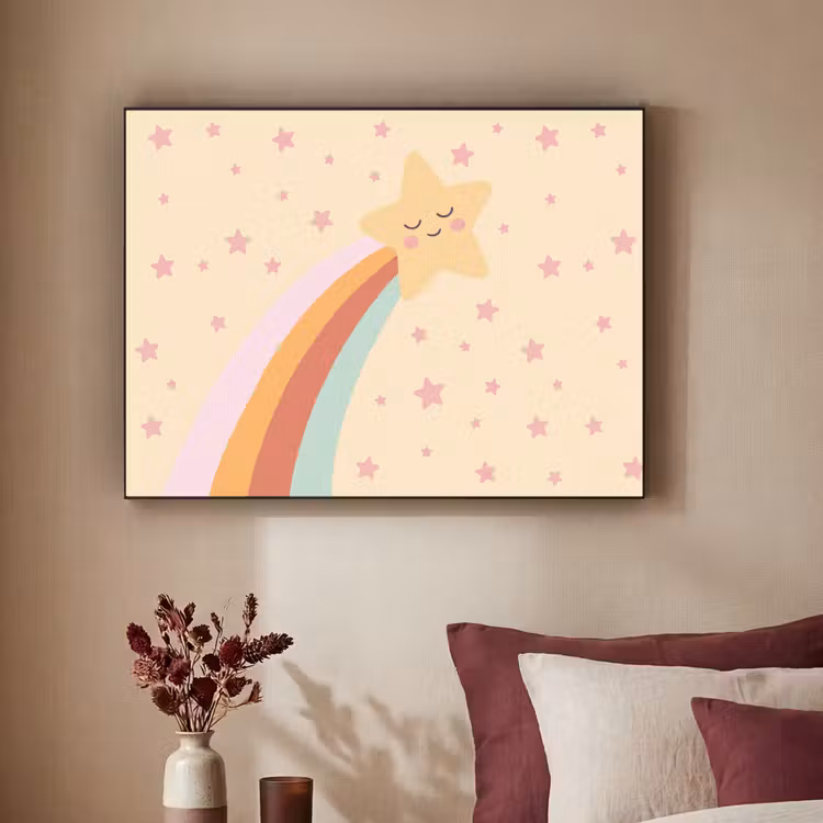 Art frame - Ster - Regenboog - Nacht - Illustratie - Pastel — 3