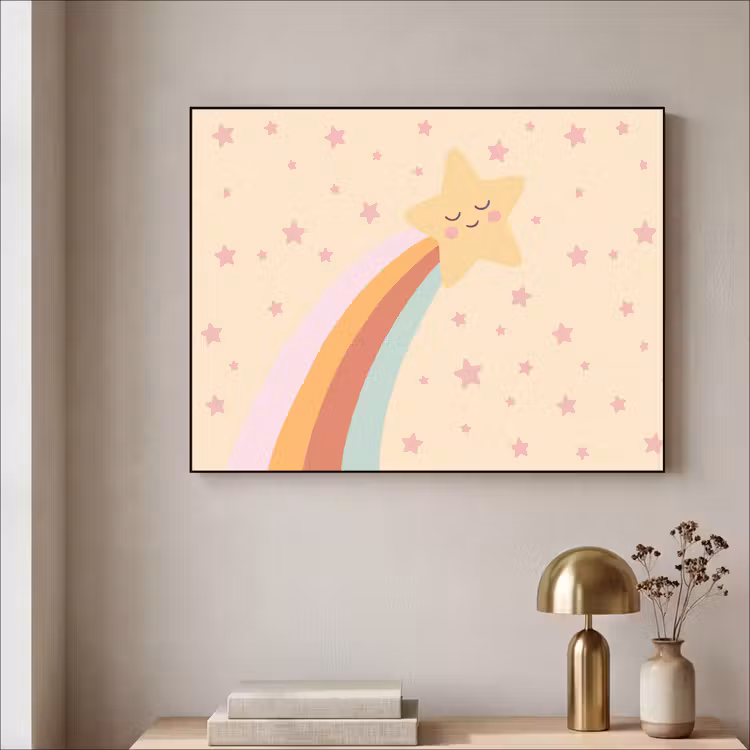 Art frame - Ster - Regenboog - Nacht - Illustratie - Pastel — 5