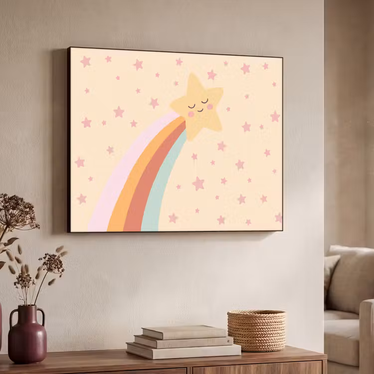 Art frame - Ster - Regenboog - Nacht - Illustratie - Pastel — 7