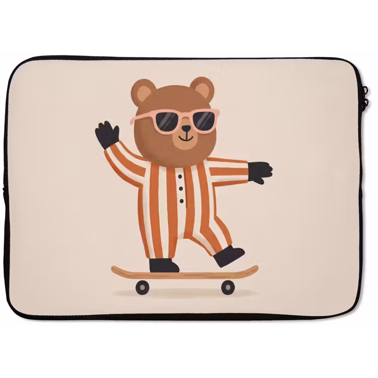 Laptophoes Dieren - Skateboard - Spel - Cartoon - Roze — 1