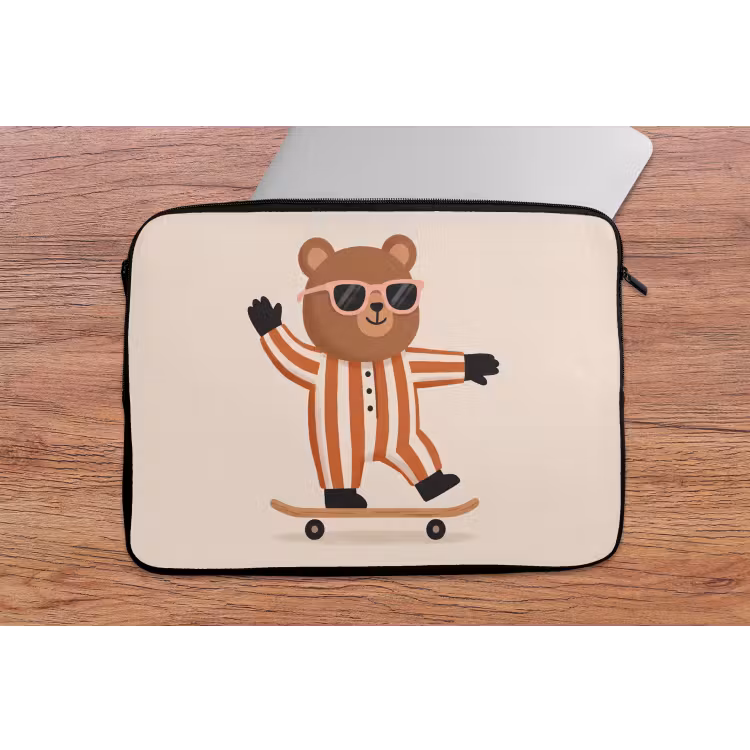 Laptophoes Dieren - Skateboard - Spel - Cartoon - Roze — 2