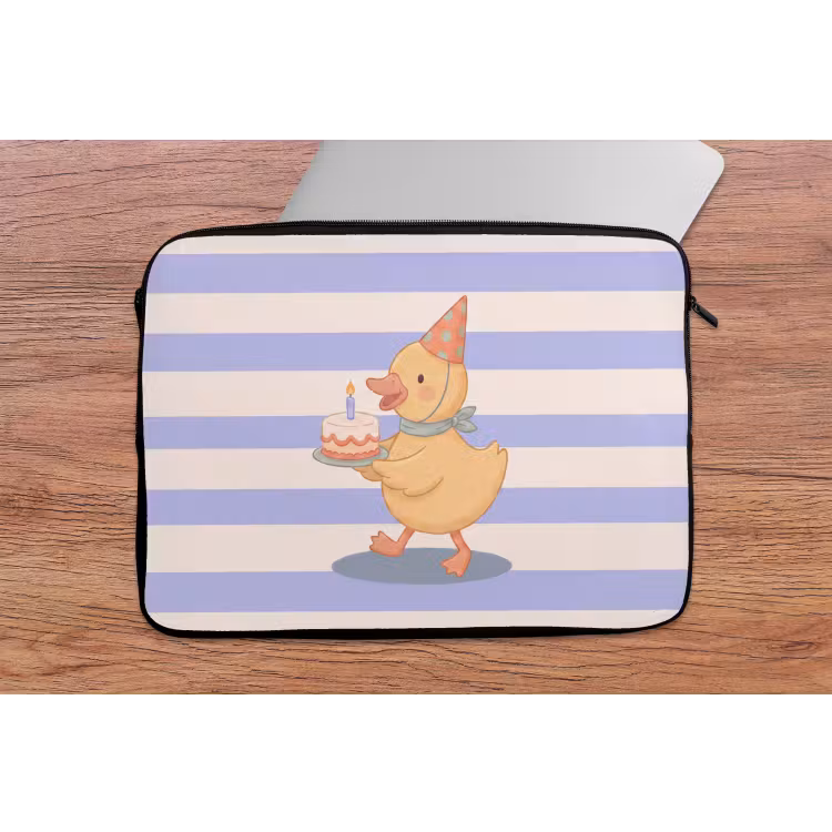 Laptophoes Vogel - Feest - Taart - Kinder - Illustratie — 2
