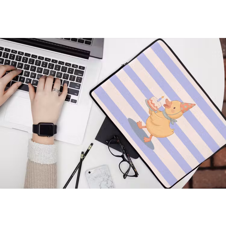 Laptophoes Vogel - Feest - Taart - Kinder - Illustratie — 3