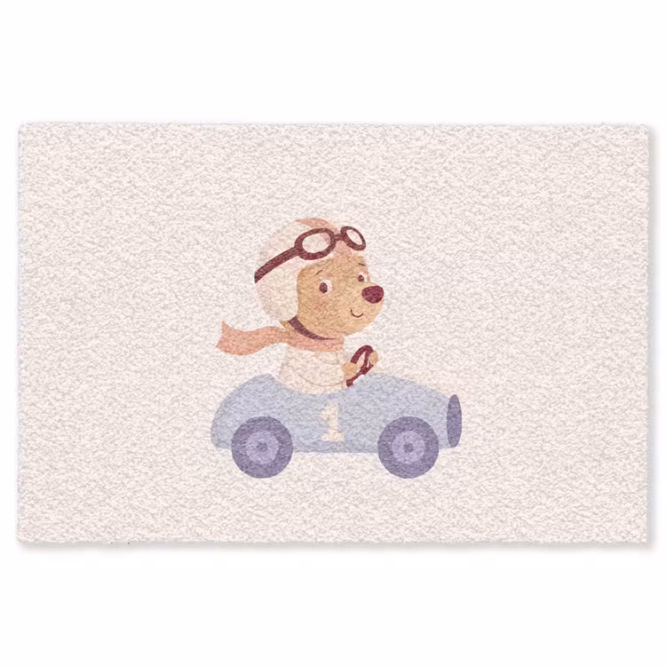 Vloerkleed - Beer - Auto - Kinderkamer - Cartoon - Speels — 1