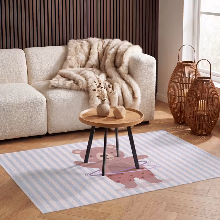 Vloerkleed - Beer - Hoepel - Kinderkamer - Illustratie - Bruin — 3