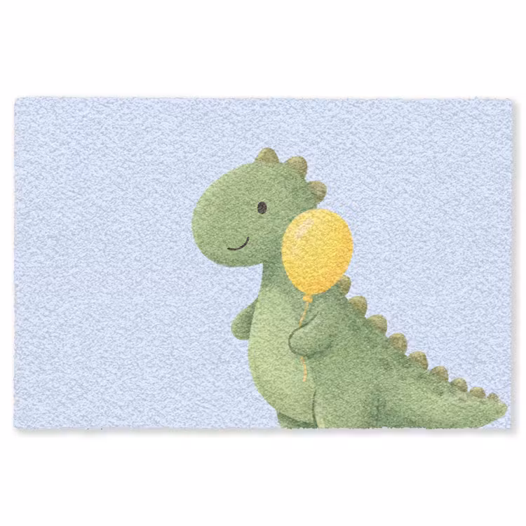 Vloerkleed - Dinosaurus - Ballon - Kinderkamer - Illustratie - Groen — 1