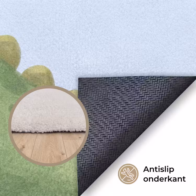 Vloerkleed - Dinosaurus - Ballon - Kinderkamer - Illustratie - Groen — 4