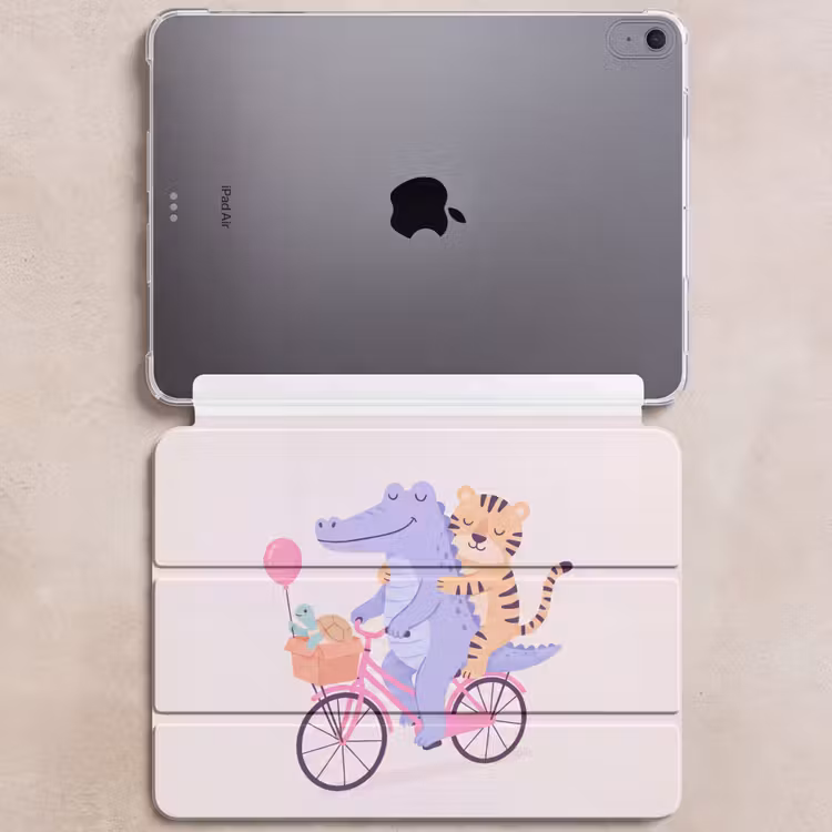 Dieren - Fiets - Vriendschap - Illustratie - Roze — 6